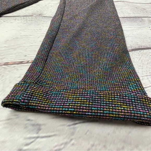 TEREZ multicolor metallic pleated high waist lightweight stretch pants, size S - Picture 7 of 13